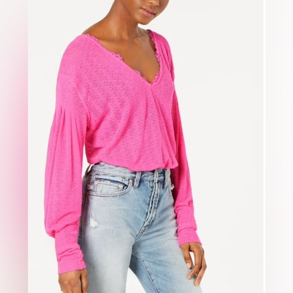 Free People Tops - Free People Women's Dream Girl V Neck Bishop Sleeve Top size S